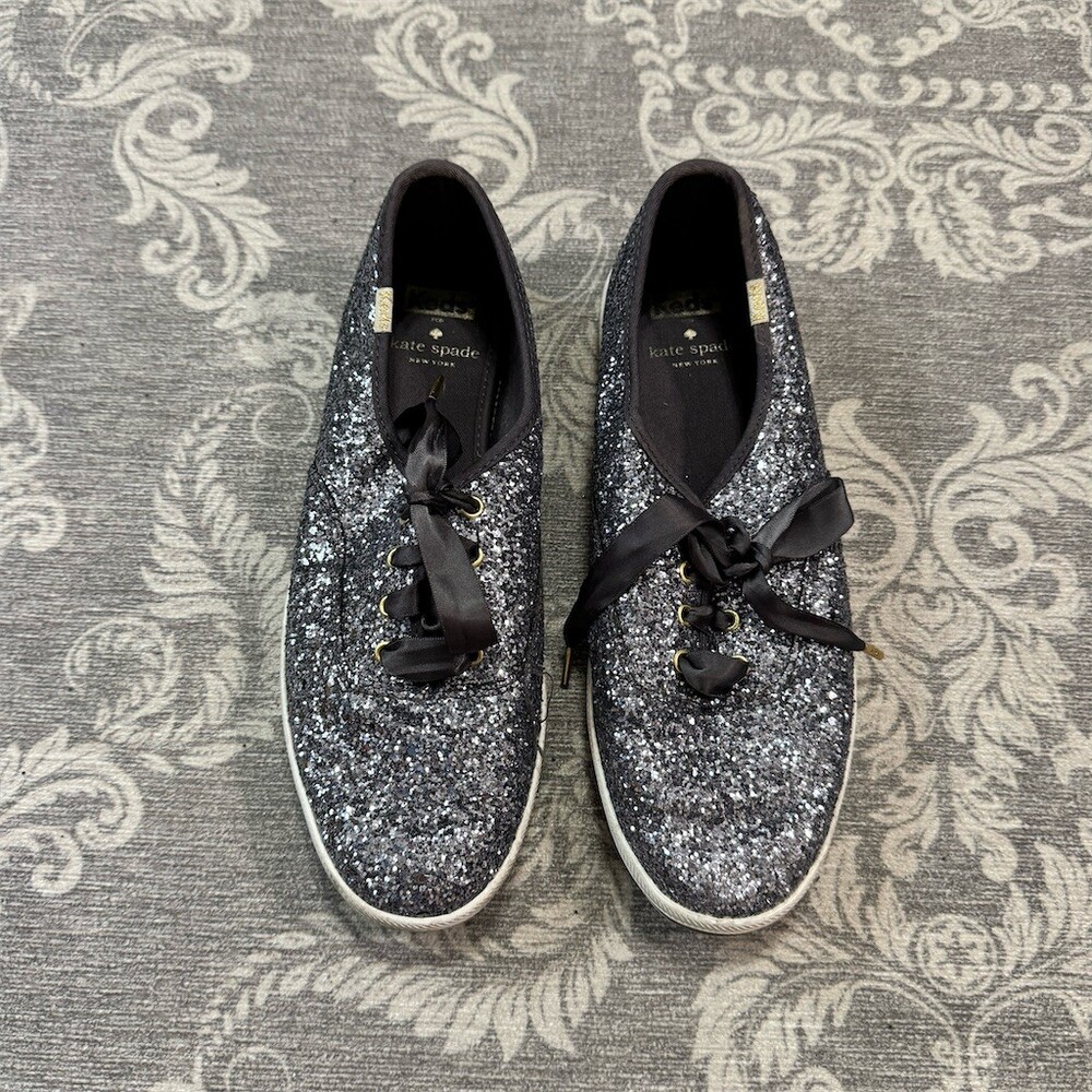 Keds x Kate Spade New York Womens Glitter Sneakers Silver Silver Low Top